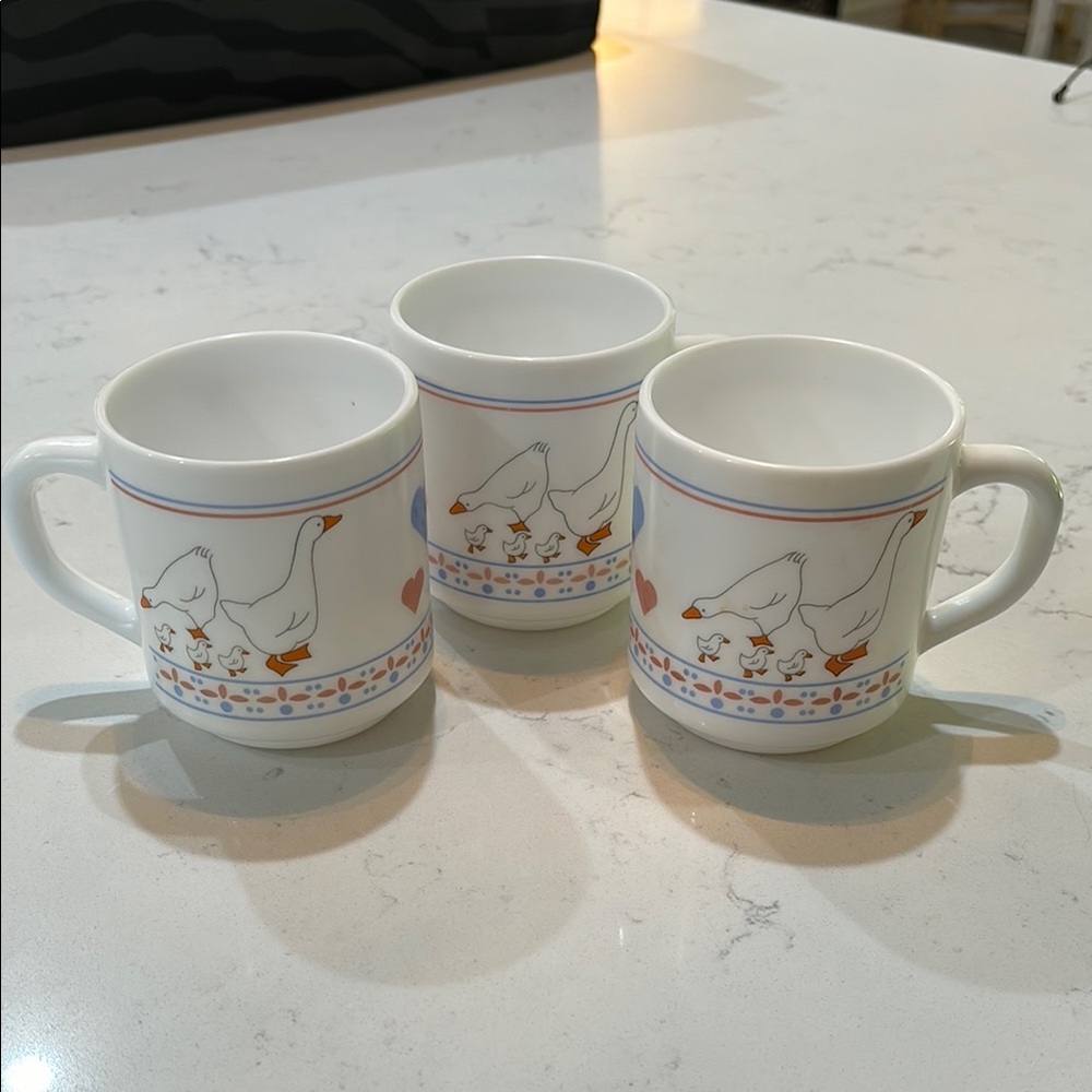White Ceramic Mugs with Floral Motif